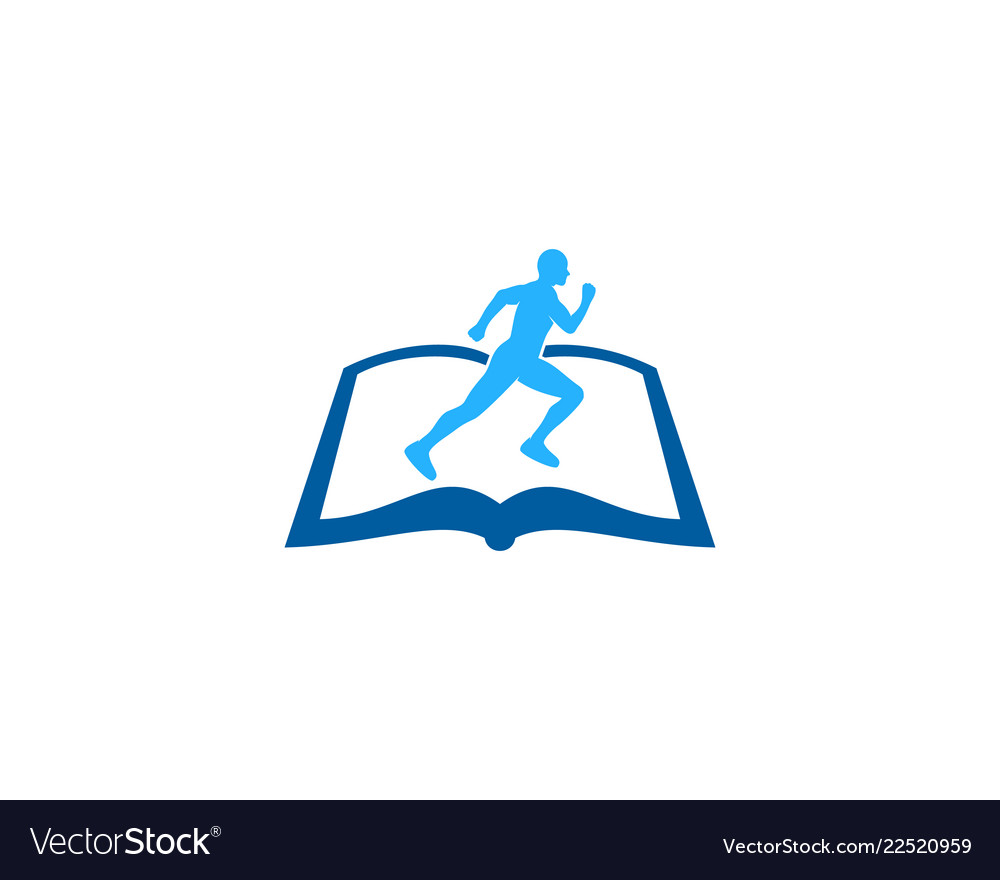 Book run logo icon design Royalty Free Vector Image
