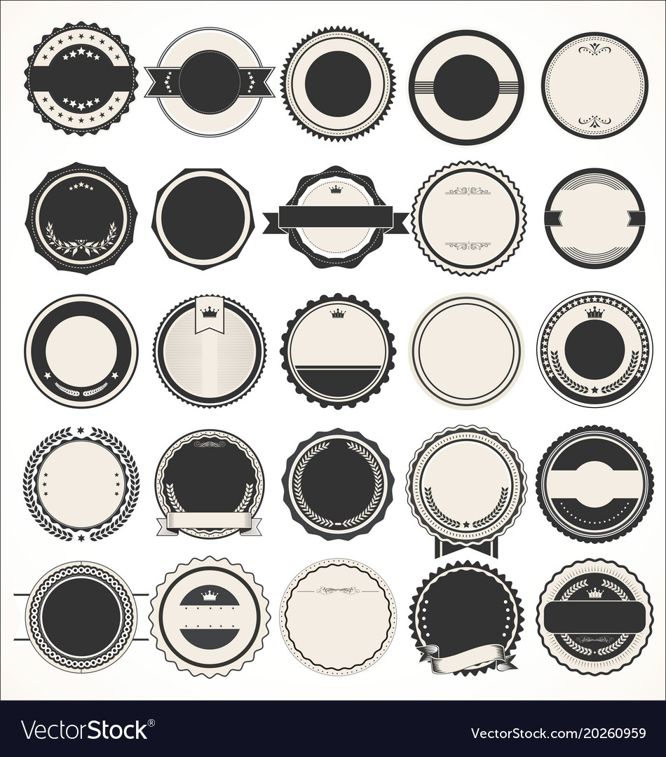 Empty retro vintage badges and labels collection Vector Image