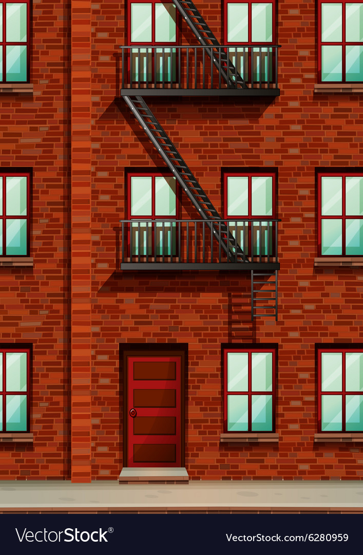 Fire Escape On The Side Of Apartment Royalty Free Vector Fire Escape On The Side Of Apartment Vector Image