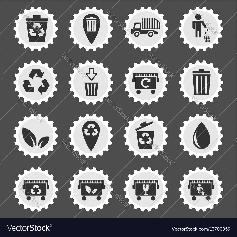 Garbage Icon Set Royalty Free Vector Image Vectorstock 1041