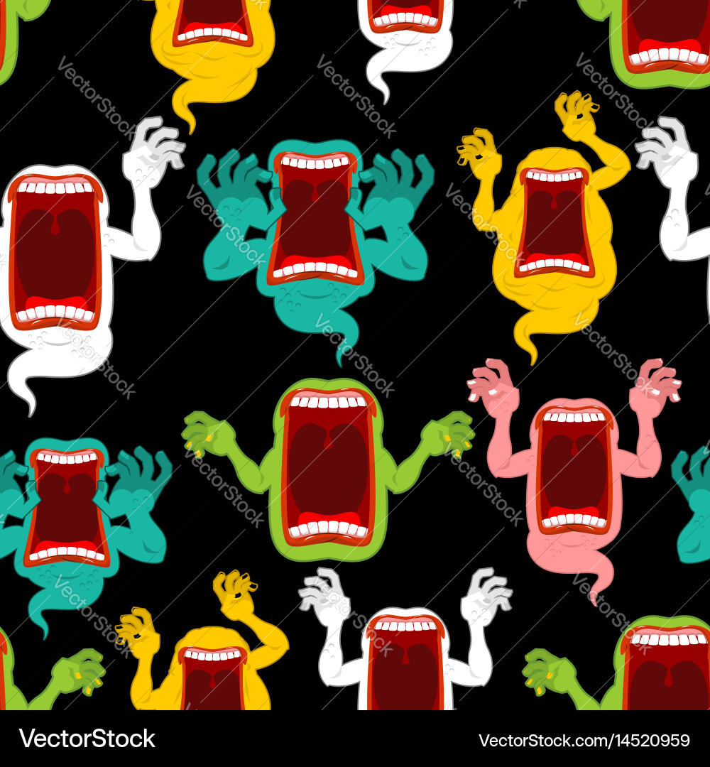 Ghost seamless pattern terrible howling wraith Vector Image