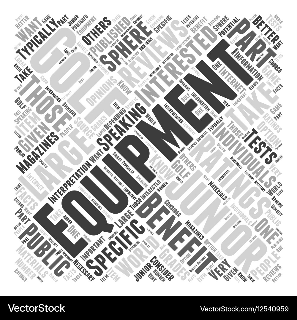 Junior Golf Equipment Ratings Word Cloud Concept Vector Image