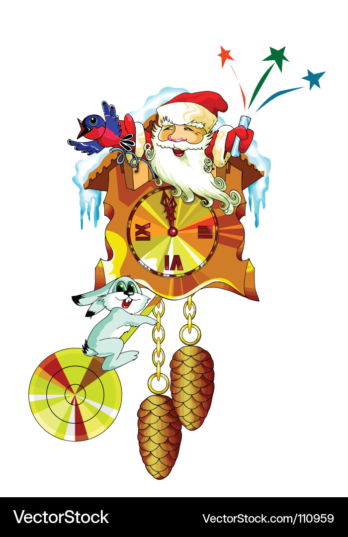 New year clock Royalty Free Vector Image - VectorStock
