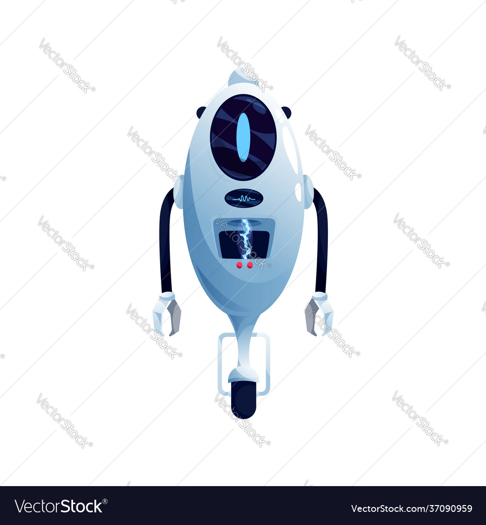 Robot on one wheel isolated automation machine Vector Image