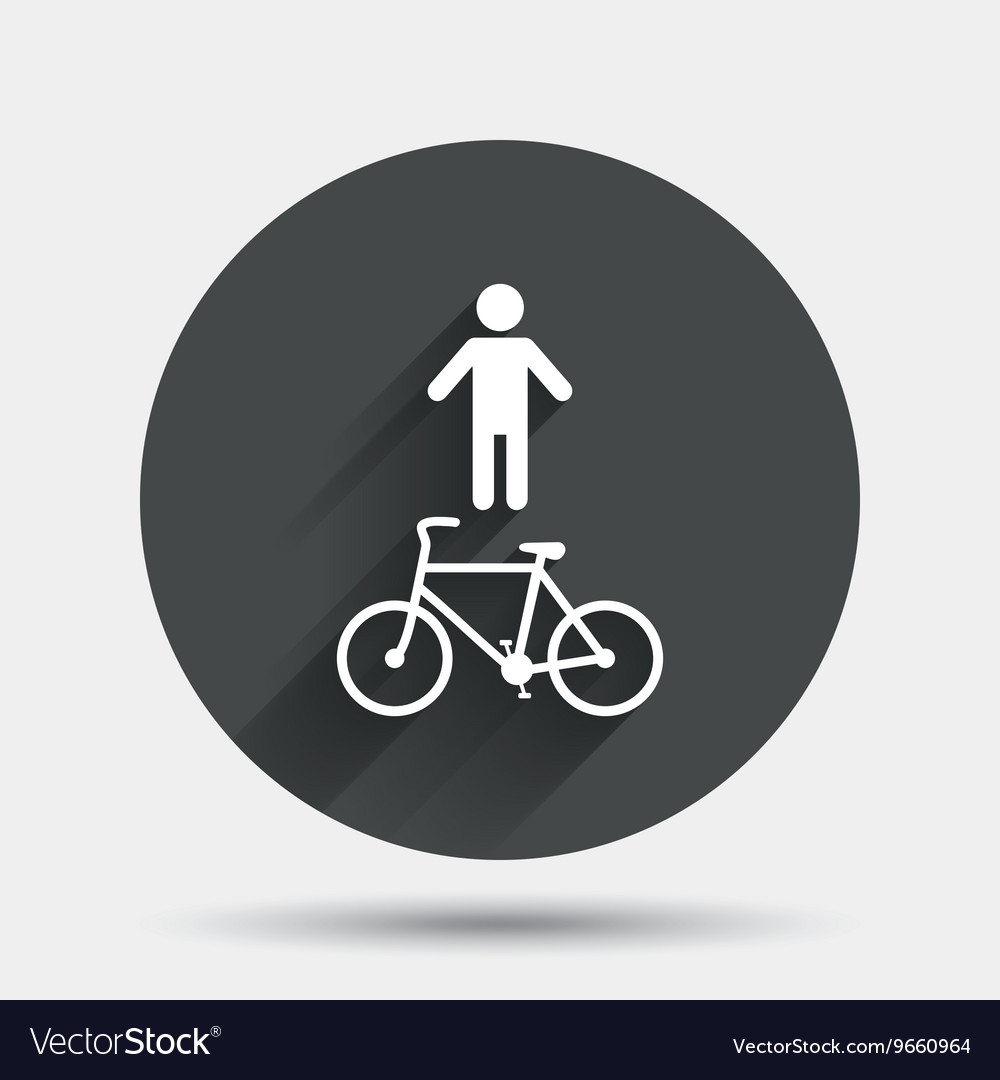 Bicycle and pedestrian trail icon cycle path Vector Image