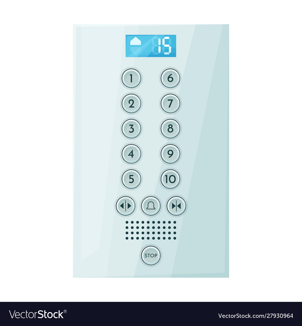 Button elevator iconcartoon icon Royalty Free Vector Image