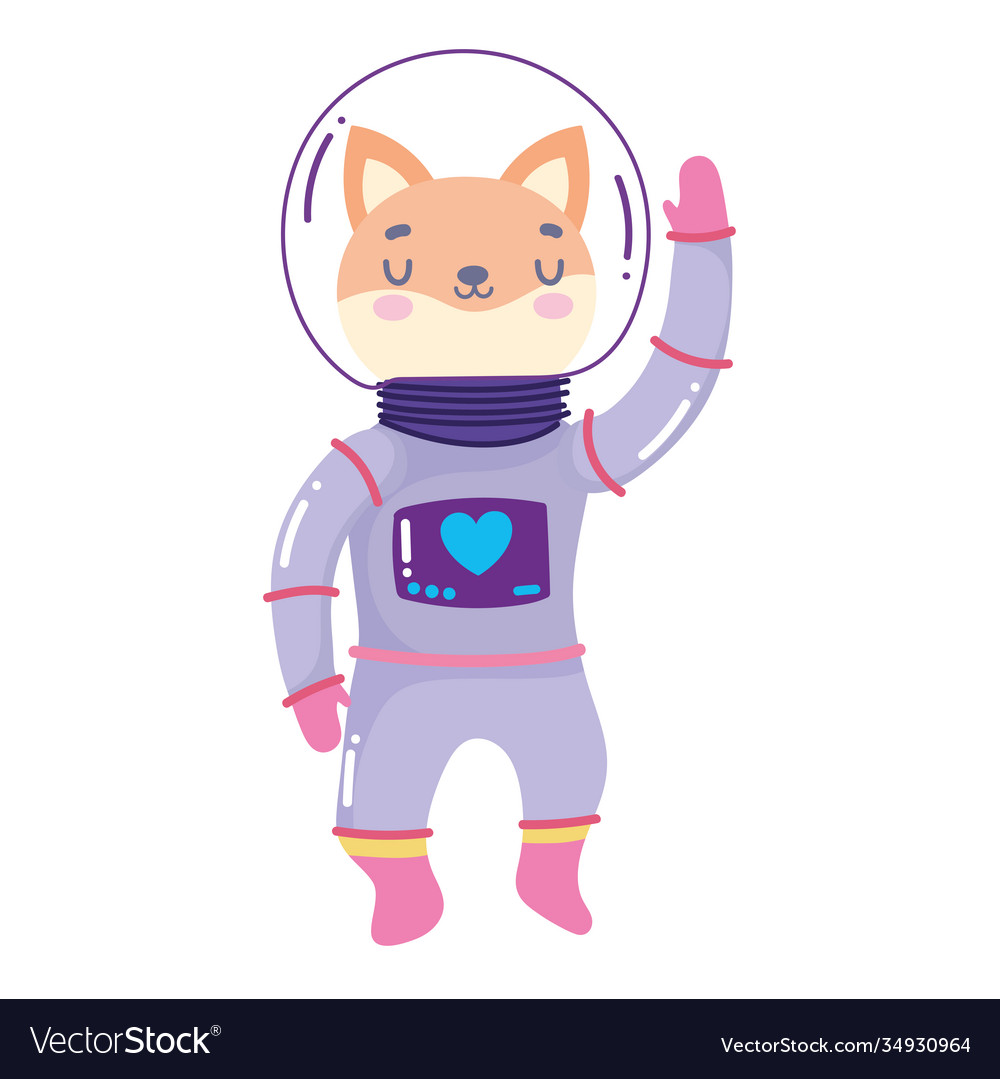 Cute cat with astronaut suit space adventure Vector Image