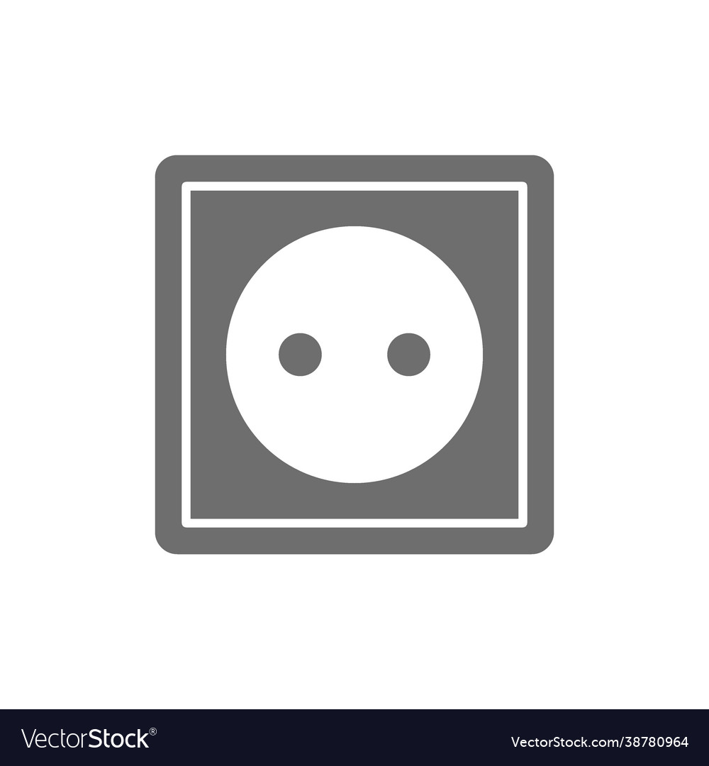 European power socket gray icon isolated on white Vector Image