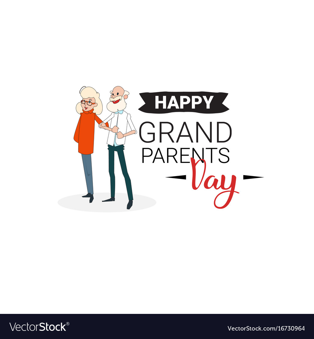 Happy Grandparents Day Greeting Card Banner Text Vector Image