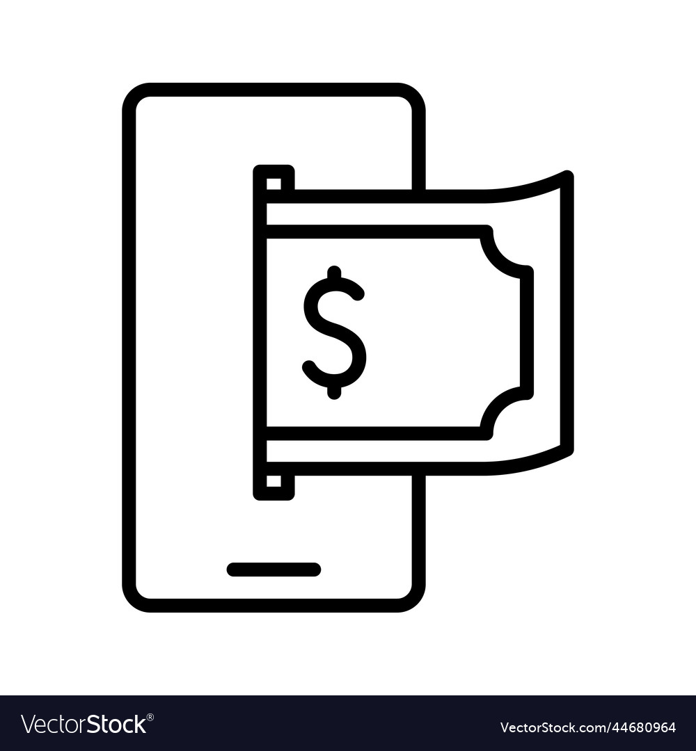 Pay money with mobile phone banking online Vector Image