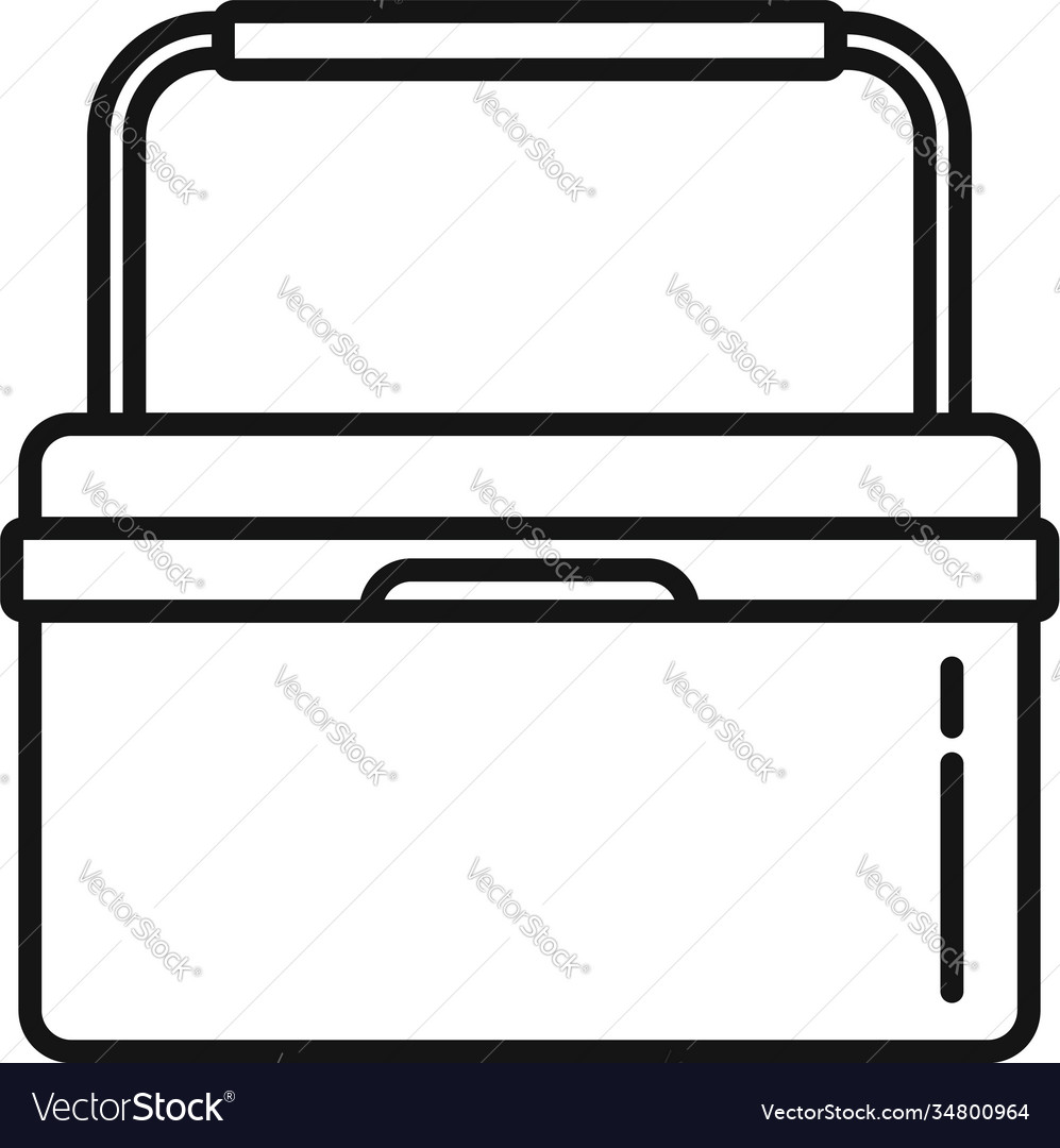 Portable Fridge Box Icon Outline Style Royalty Free Vector