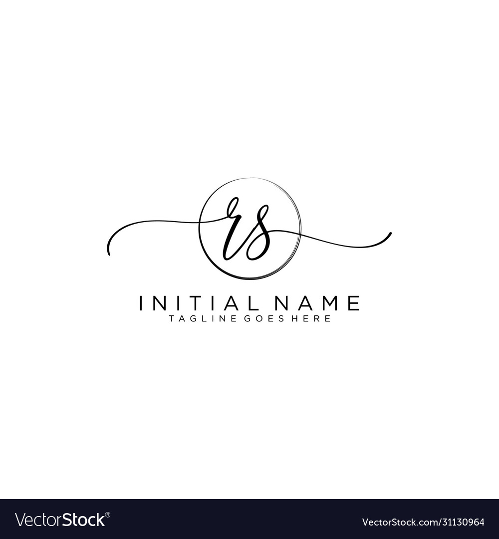 Rs initial handwriting logo with circle template Vector Image