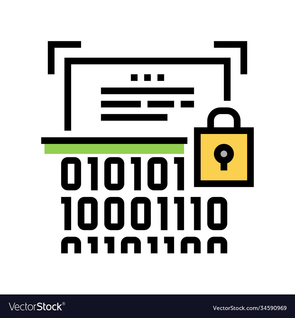 Binary encryption color icon Royalty Free Vector Image