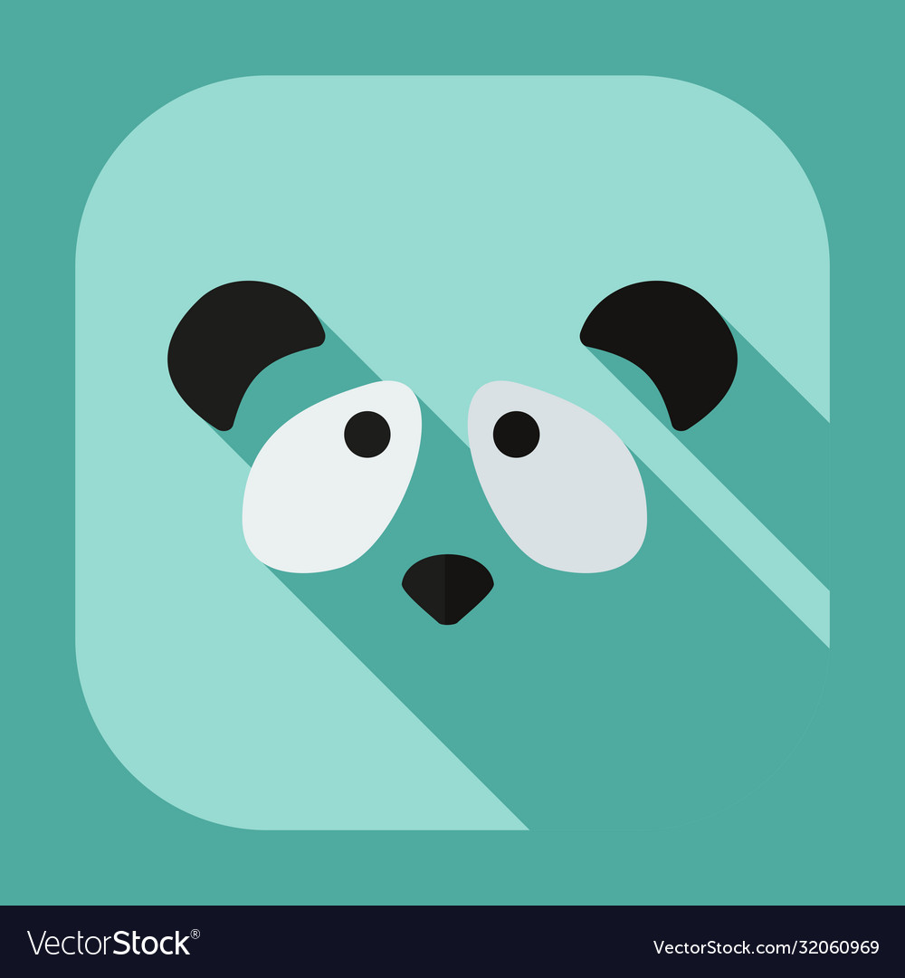 Flat modern design with shadow icons pandas Vector Image