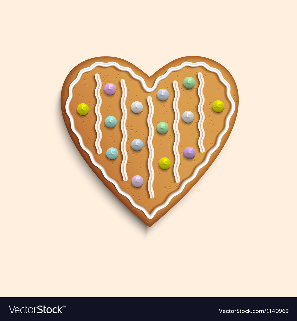 Heart Shaped Cookie Royalty Free Vector Image Vectorstock