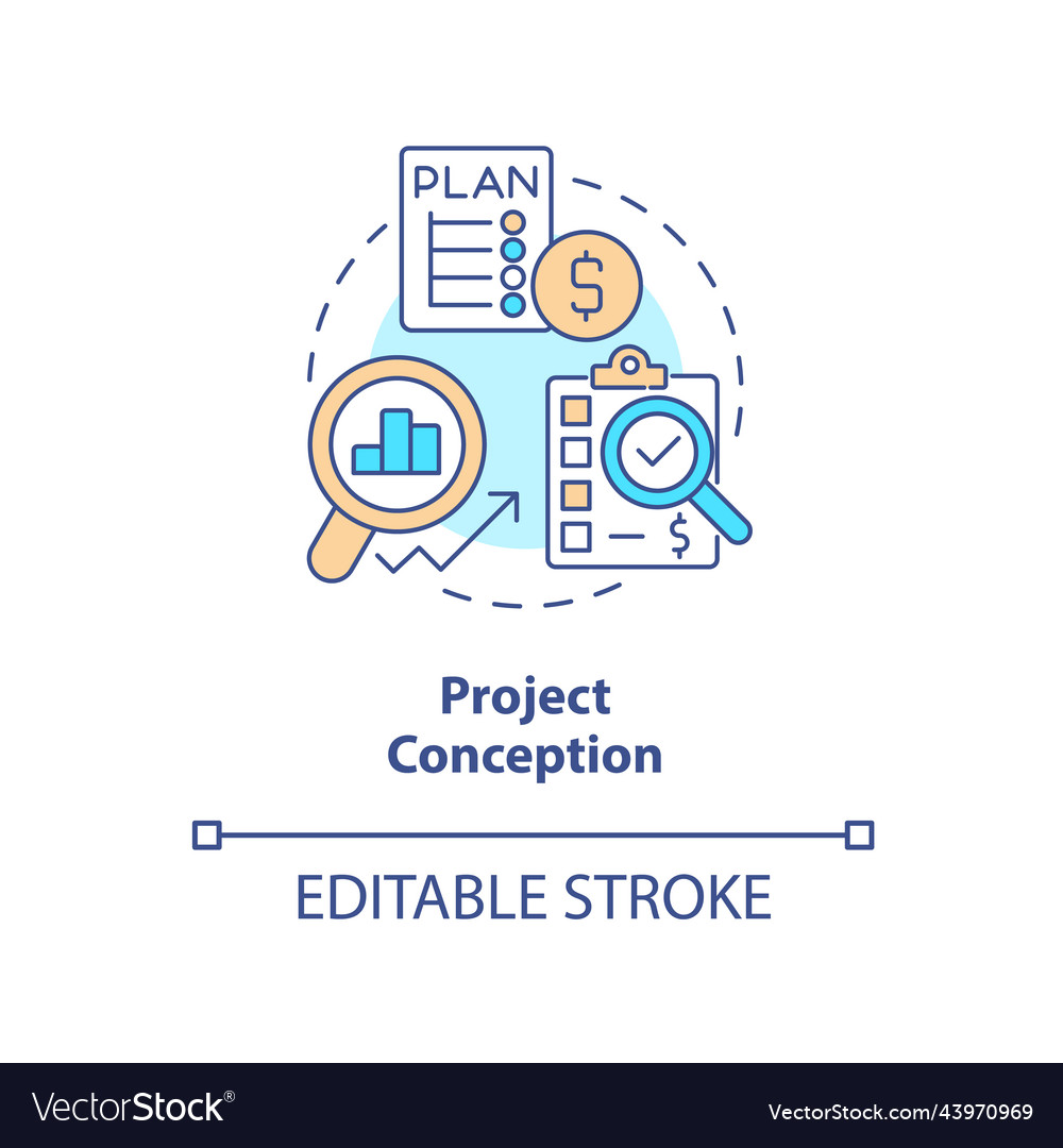 Project conception concept icon Royalty Free Vector Image