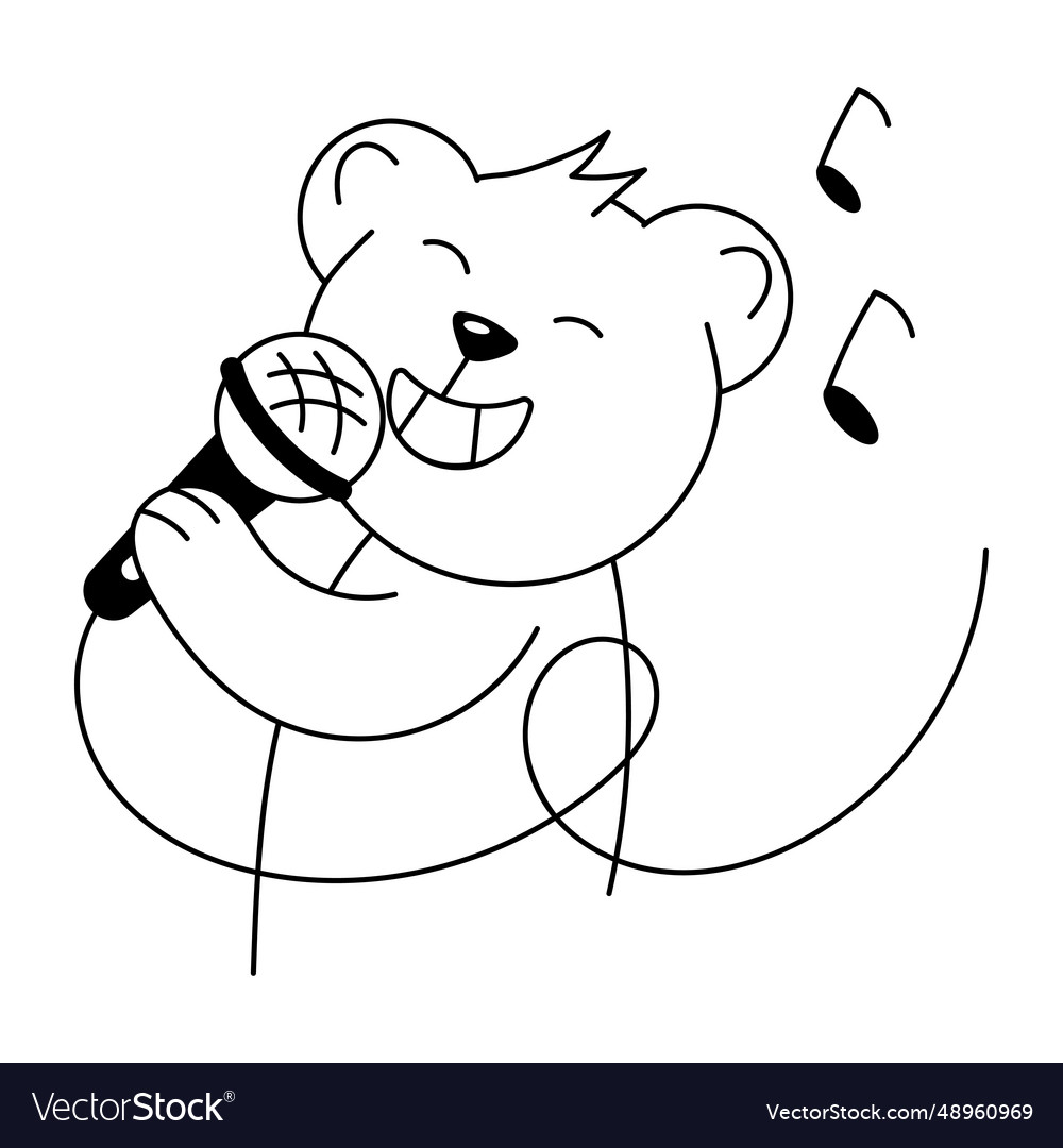 Singing teddy Royalty Free Vector Image - VectorStock