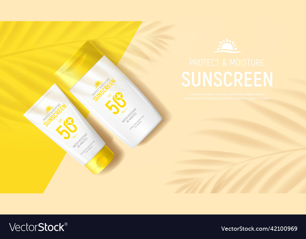 Sunscreen Ad Poster Template Royalty Free Vector Image