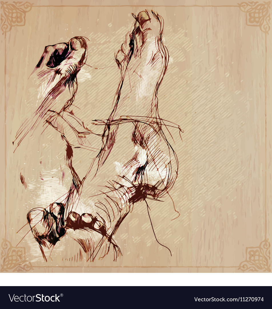 An hand drawn - foot Royalty Free Vector Image