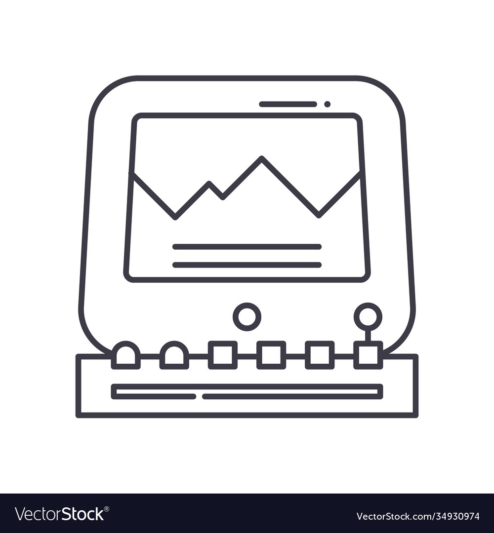 Computer machine icon linear isolated Royalty Free Vector