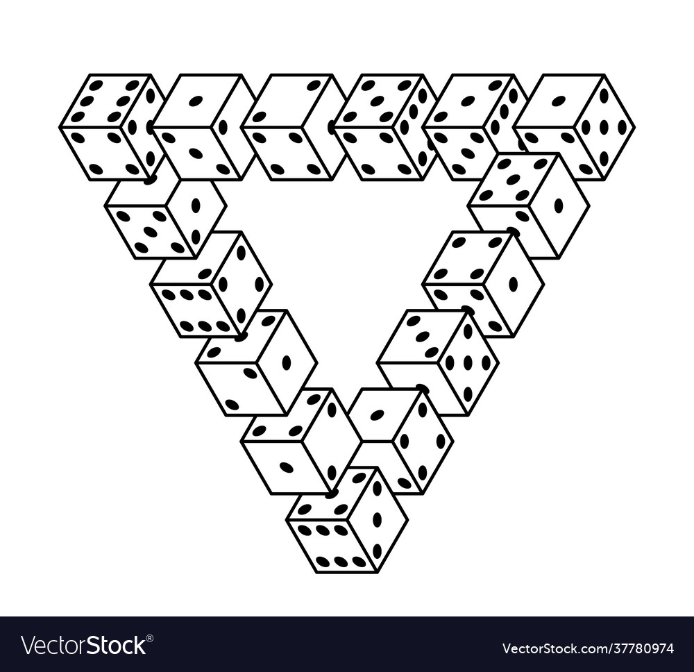 Impossible dice triangle Royalty Free Vector Image