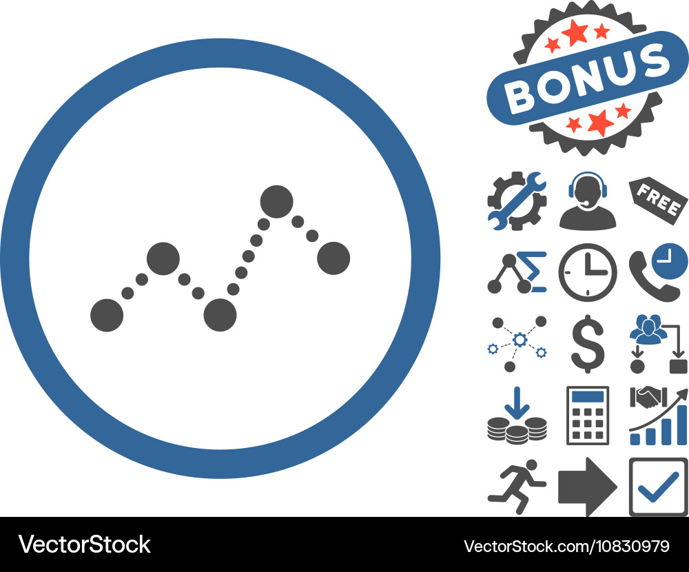 Chart flat icon with bonus Royalty Free Vector Image