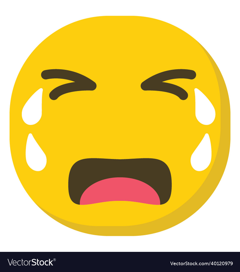 Crying emoji Royalty Free Vector Image - VectorStock