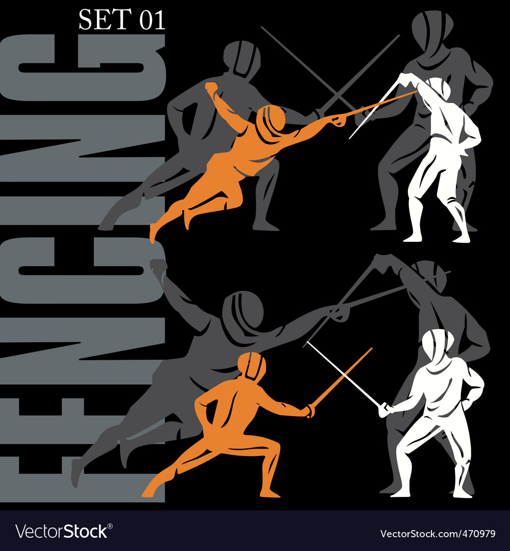 Fencing set Royalty Free Vector Image - VectorStock