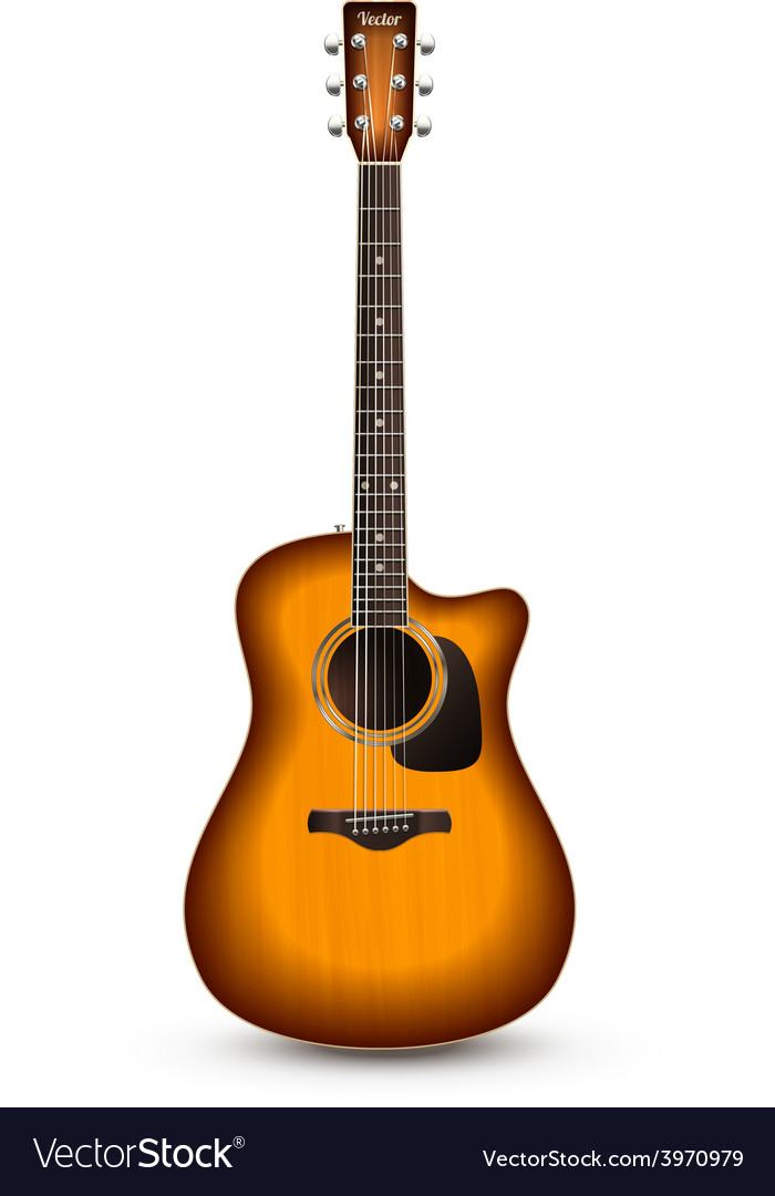 Guitar Realistic Isolated Royalty Free Vector Image