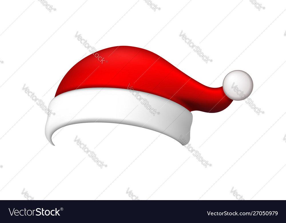 Santa claus hat 3d realistic Royalty Free Vector Image