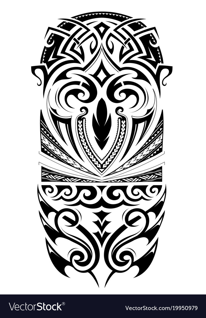 Sleeve size tattoo ornament Royalty Free Vector Image