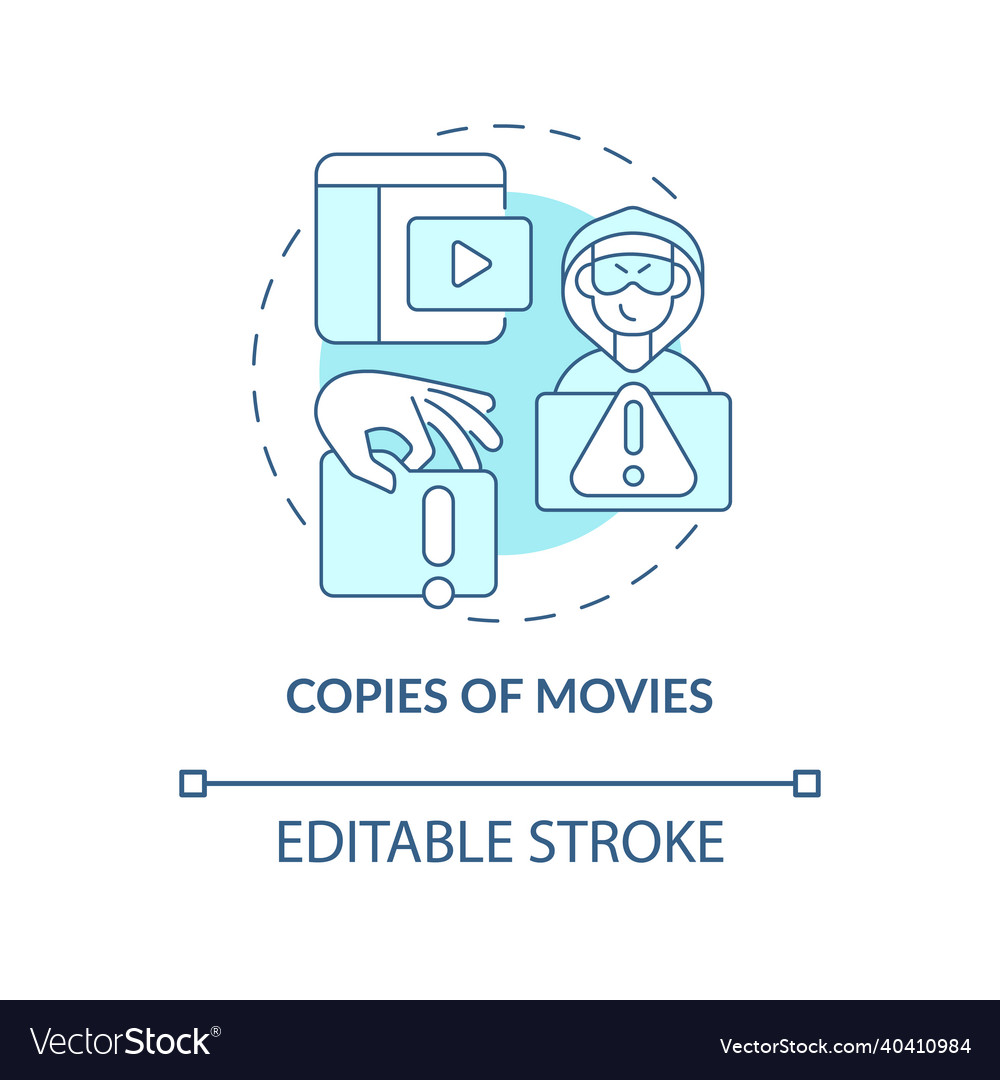 Copies of movies blue concept icon Royalty Free Vector Image