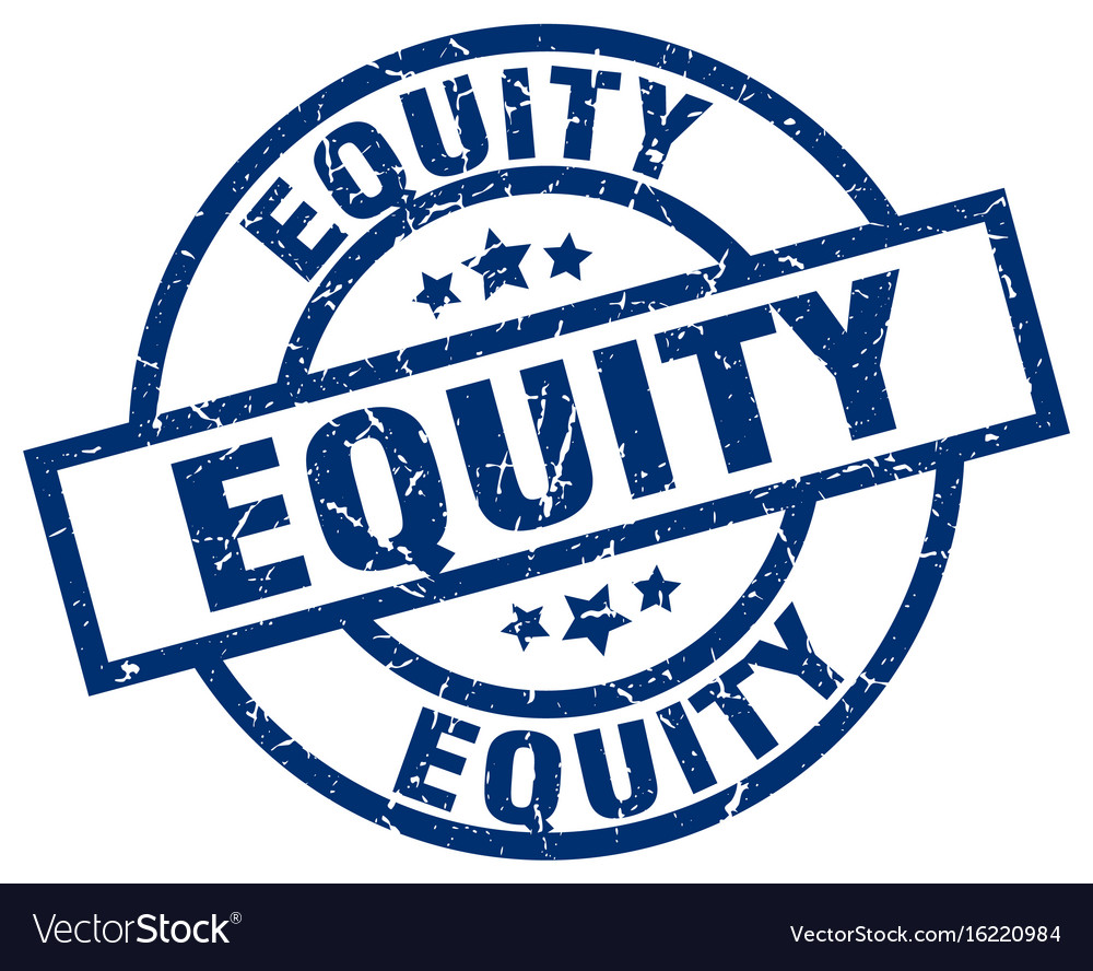 Equity blue round grunge stamp Royalty Free Vector Image