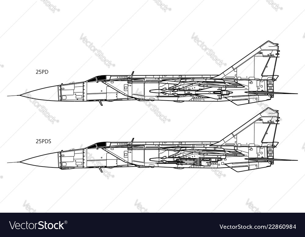 Mikoyan mig-25 foxbat Royalty Free Vector Image