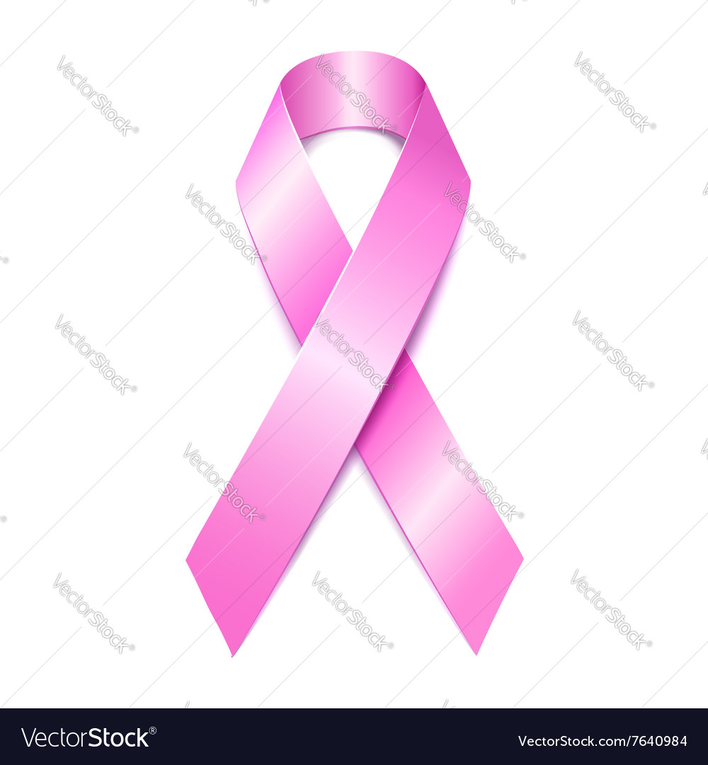 Realistic pink ribbon breast cancer awareness Vector Image