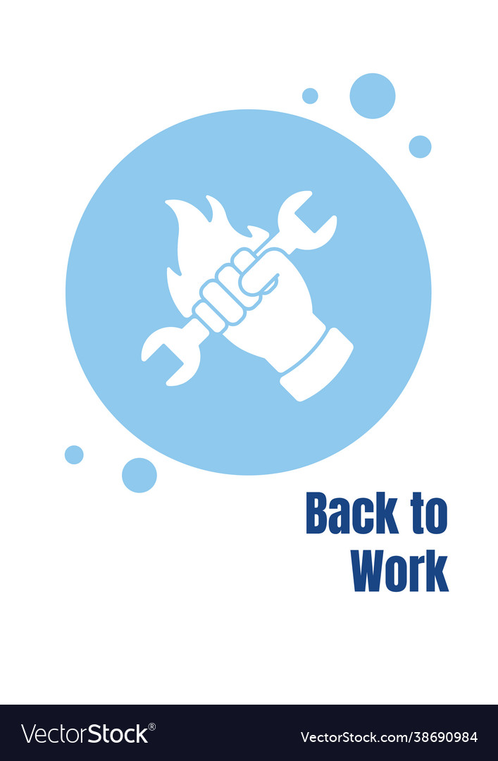 Return to work greeting card with glyph icon Vector Image