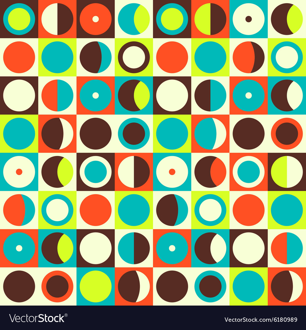 Geometric abstract seamless pattern Retro 60s Vector Image