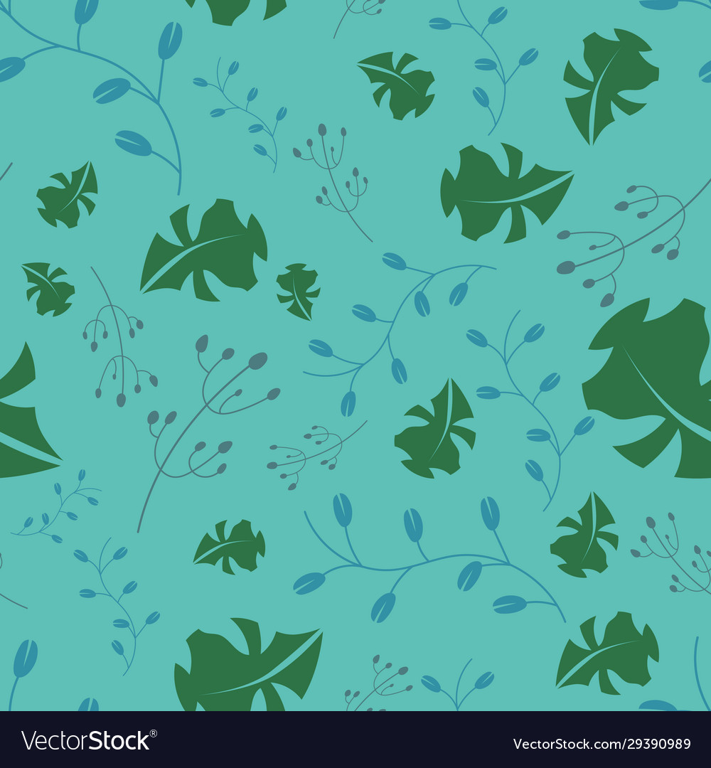 Green leaf seamless pattern Royalty Free Vector Image