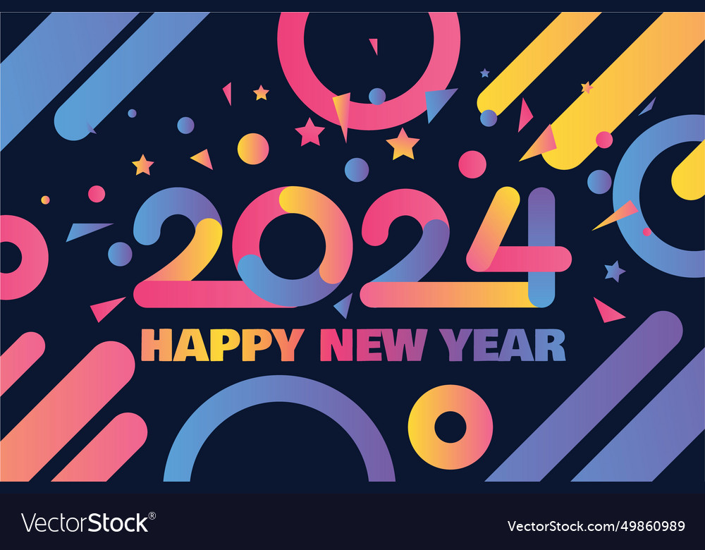 Happy new year 2024gradientbanner Royalty Free Vector Image