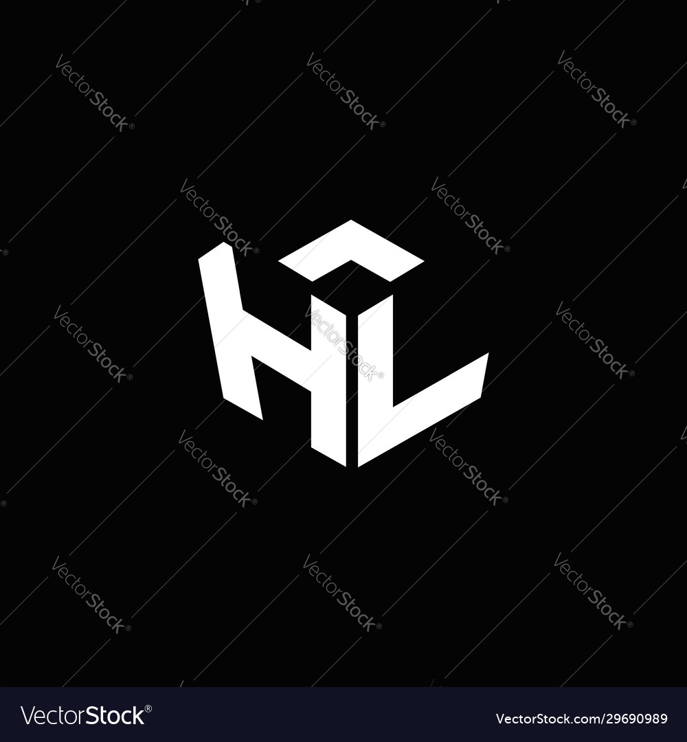 Hl logo monogram with emblem style ribbon design Vector Image