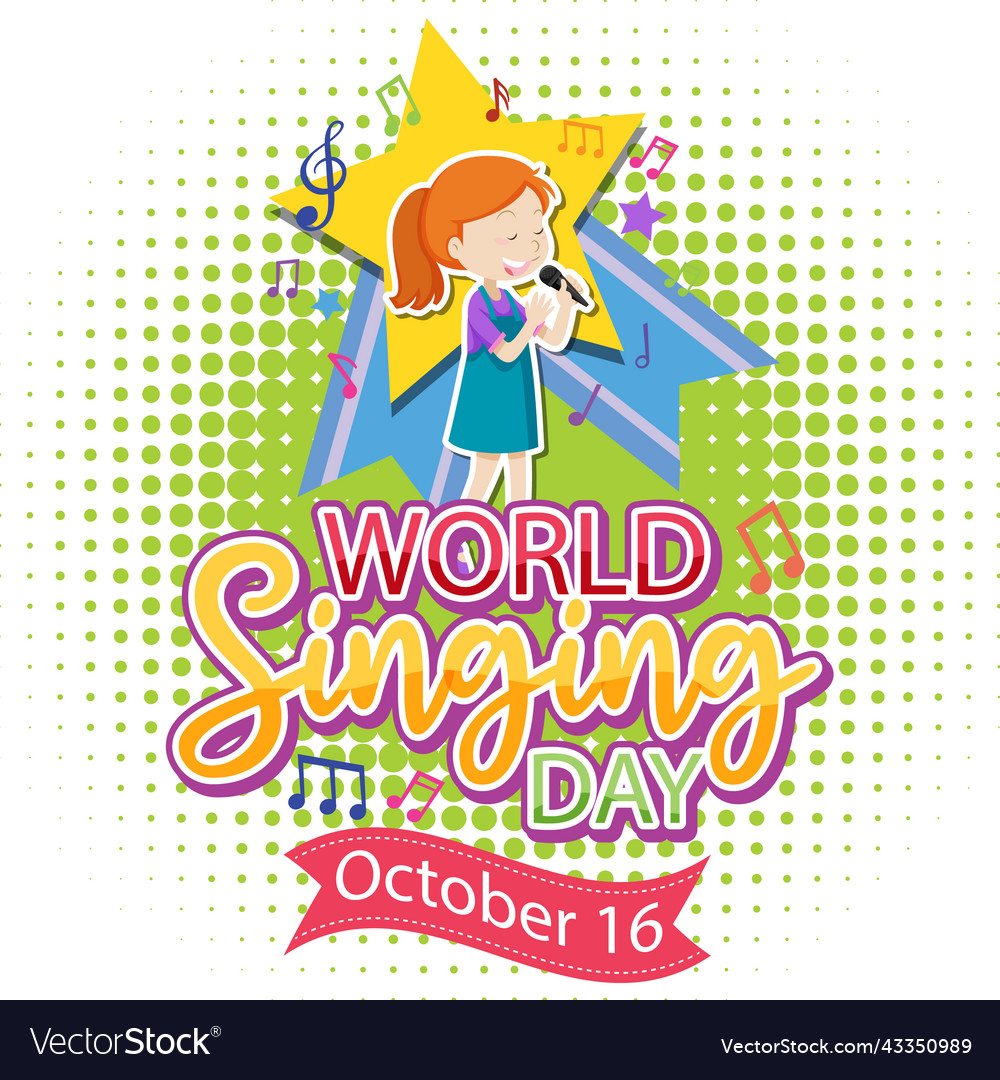 World singing day banner design Royalty Free Vector Image
