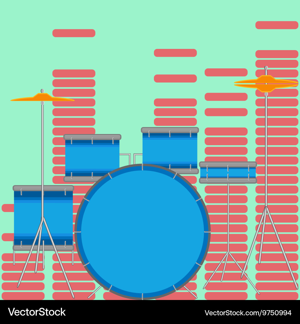 Drum set flat style Royalty Free Vector Image - VectorStock