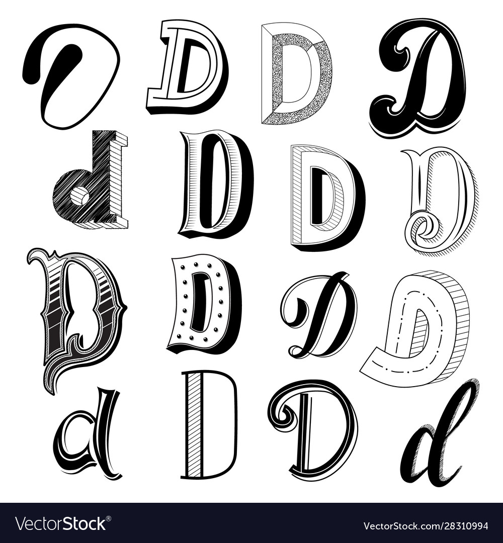 hand-drawn-set-different-writing-styles-for-vector-image