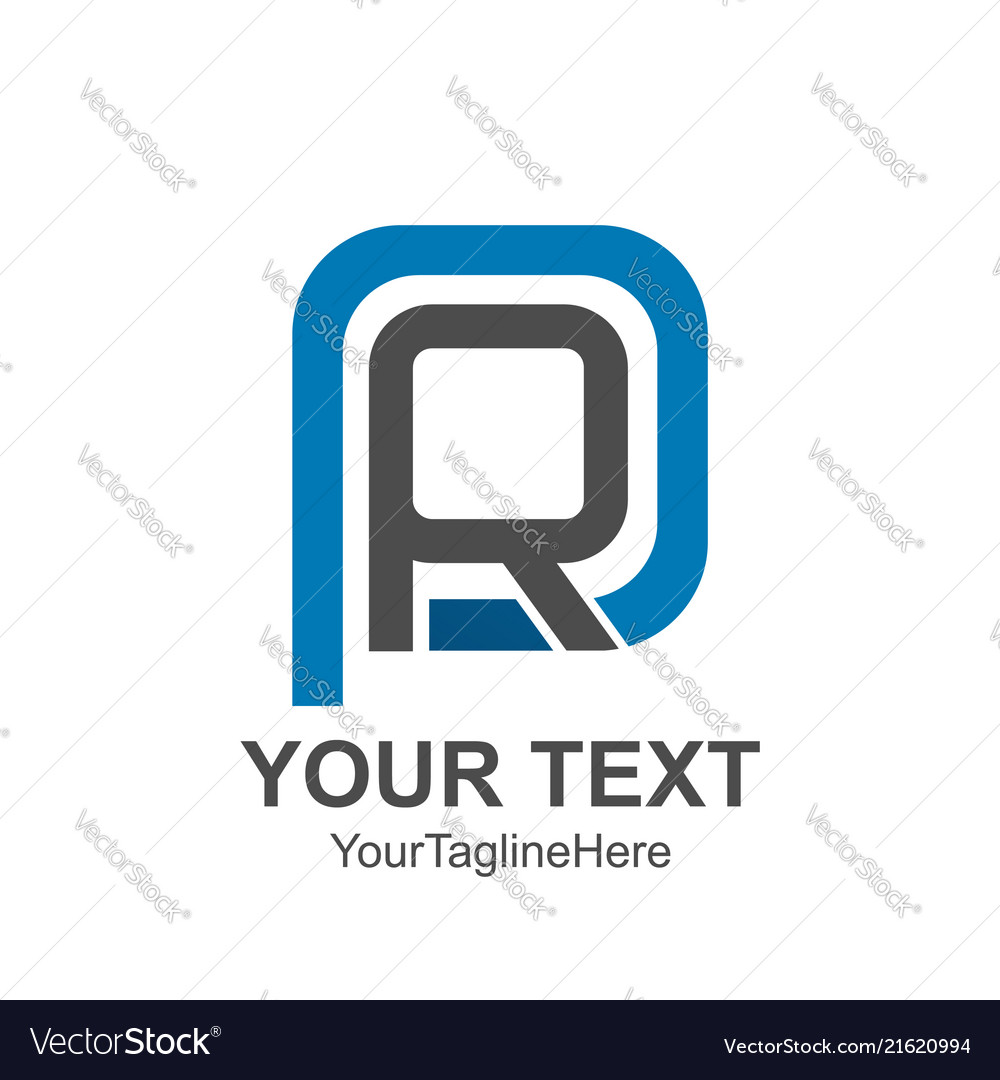 initial letter pr or rp logo template colored vector image pr template