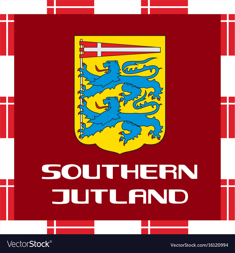 National ensigns of denmark - southern jutland Vector Image