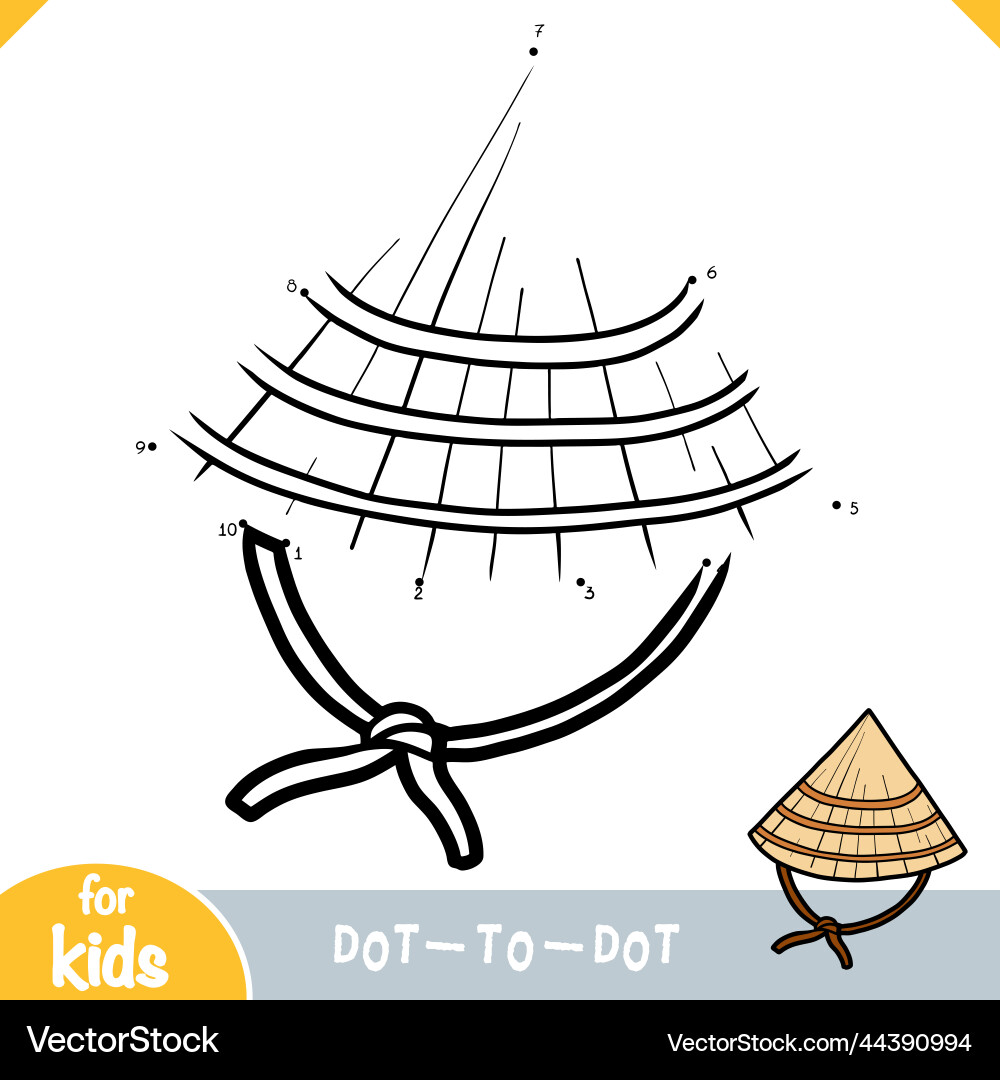 Numbers game education dot to dot game asian Vector Image