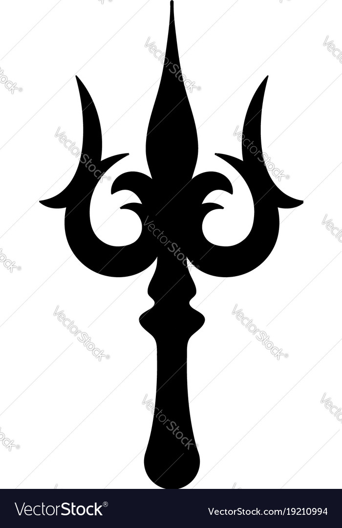 Trishula trident god shiva Royalty Free Vector Image