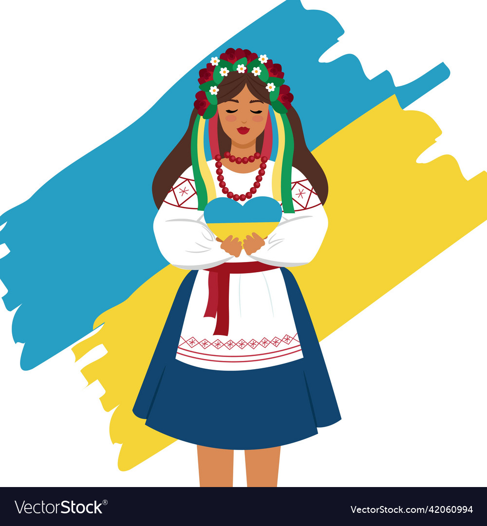 Ukrainian girl in national clothes Royalty Free Vector Image