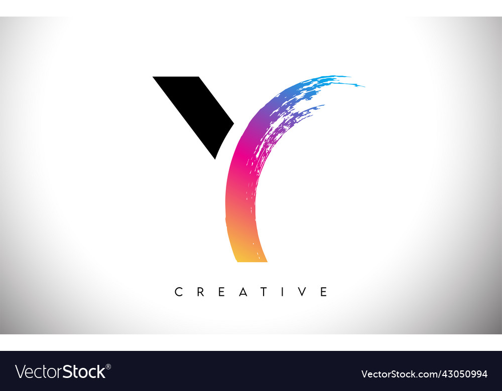 Y brush stroke artistic letter logo design Vector Image