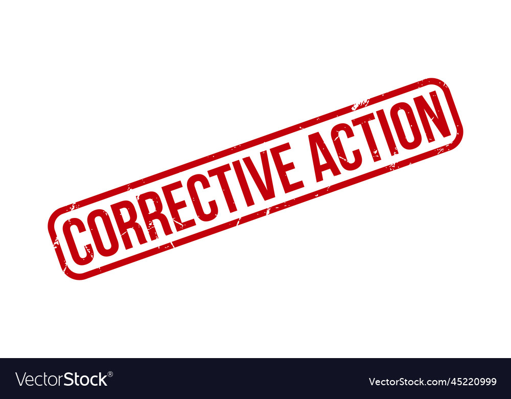 Corrective action rubber stamp seal Royalty Free Vector